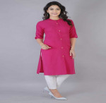 Women Solid Pure Cotton Straight Kurta