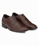 Synthetic Brown Brogue Formal Shoes