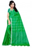 Green Cotton Linen Blend Saree