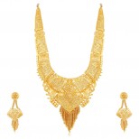 Gold Plated One Gram Rani Haar Earring Jewellery Pary Wear Necklace Set for Women