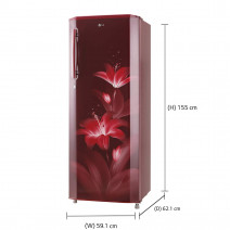 LG  Single Door Refrigerator (GL-B281BRGX)