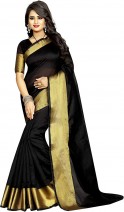 Women's Cotton Silk Solid Saree with Blouse Piece
